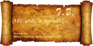 Téglás Dezső névjegykártya